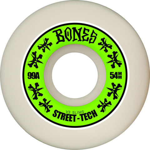 Bones Wheels STF Skateboard Wheels Street Tech Formula V3 Slims 99A 54mm
