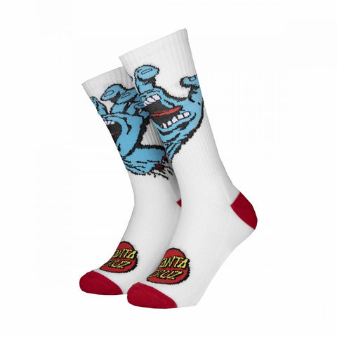 Santa Cruz Youth Socks Screaming Hand Sock White