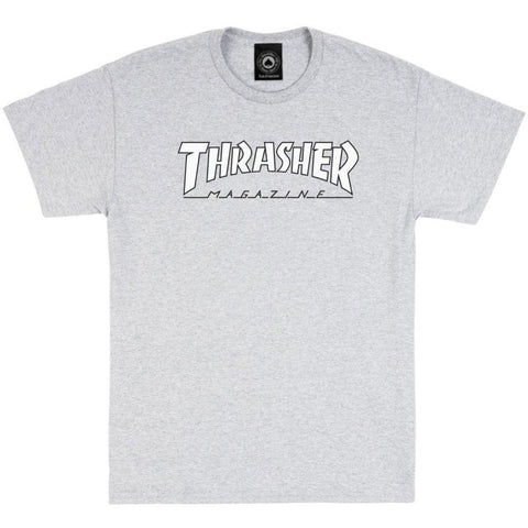 Thrasher T Shirt  Outlined grey/white