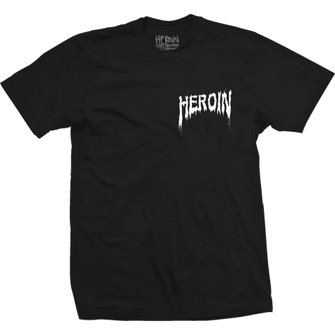 Heroin Skateboards Ghost Train Tee Black