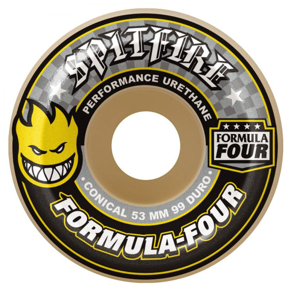 Spitfire Wheels Formula Four Conical 99DU (Yellow) 54MM