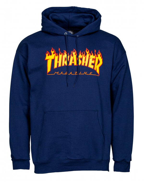 Thrasher Hoody Flame Logo Navy
