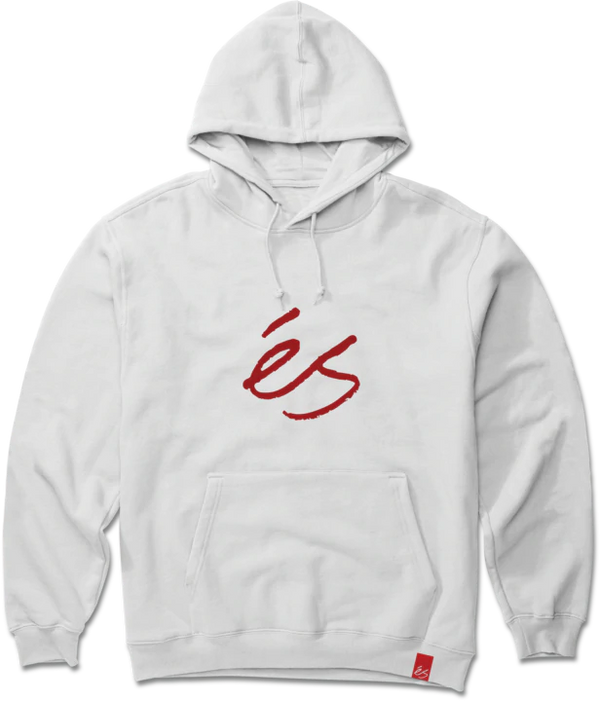 éS Script Hoodie White