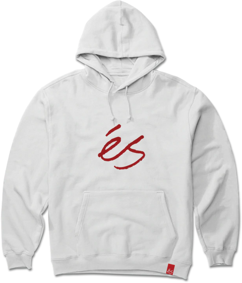 éS Script Hoodie White
